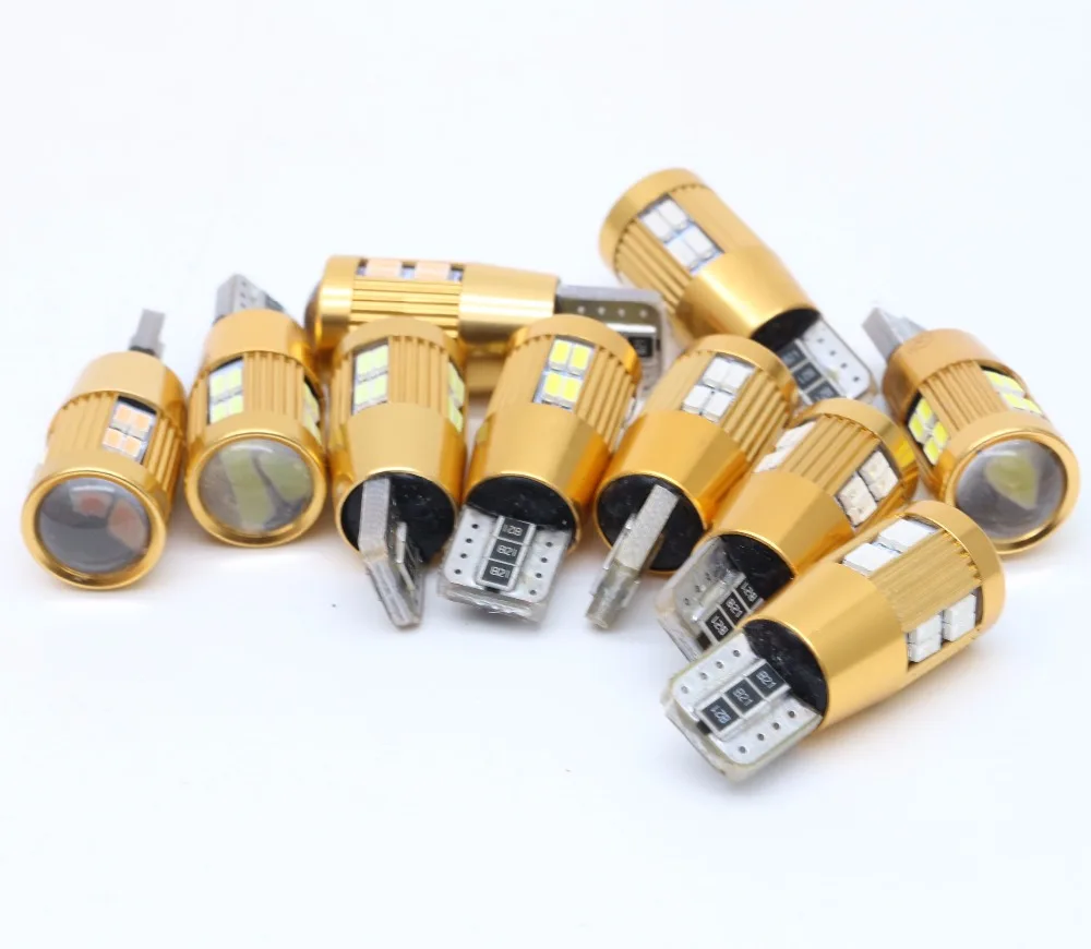 10X автомобисветодиодный светодиодная CAN-шина T10 W5W без ошибок 22 SMD 3014 LED клиновидный