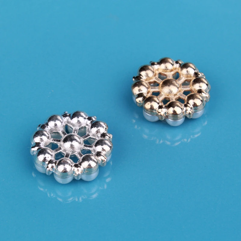 10pcs/lot 21mm Hot Round Flatback Metal Rhinestone Buttons Shiny Pearl Beads Rotating Alloy Decorative Craft Supplies | Дом и сад