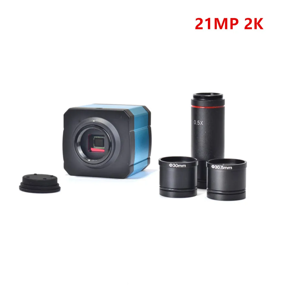 HAYEAR 2K 21MP HD 1080P 60FPS HDMI Промышленная камера с интерфейсом USB TF карта цифровой видео микроскоп+ 0.5X адаптер для окуляра 30 мм/30,5 м кольцо