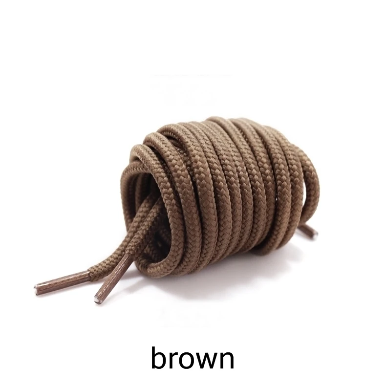 brown 2 шт./лот, круглые полиэфирные шнурки для ботинок, однотонные классические ботинки martin, шнурки, повседневные спортивные ботинки, обувь на шнуровке 90 см/120 см/150 см Z025 - Цвет: brown
