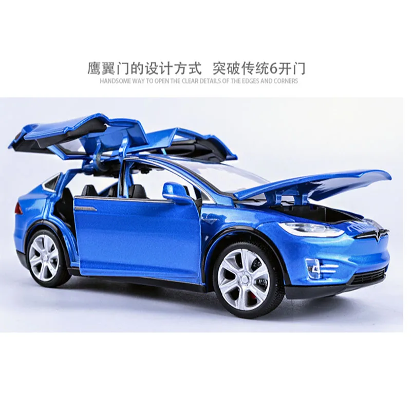 1:32 Сплав Tesla MODELX90 Металлический Игрушечный Автомобиль вернуть мощную вспышку детский гоночный автомобиль музыка мальчики подарок
