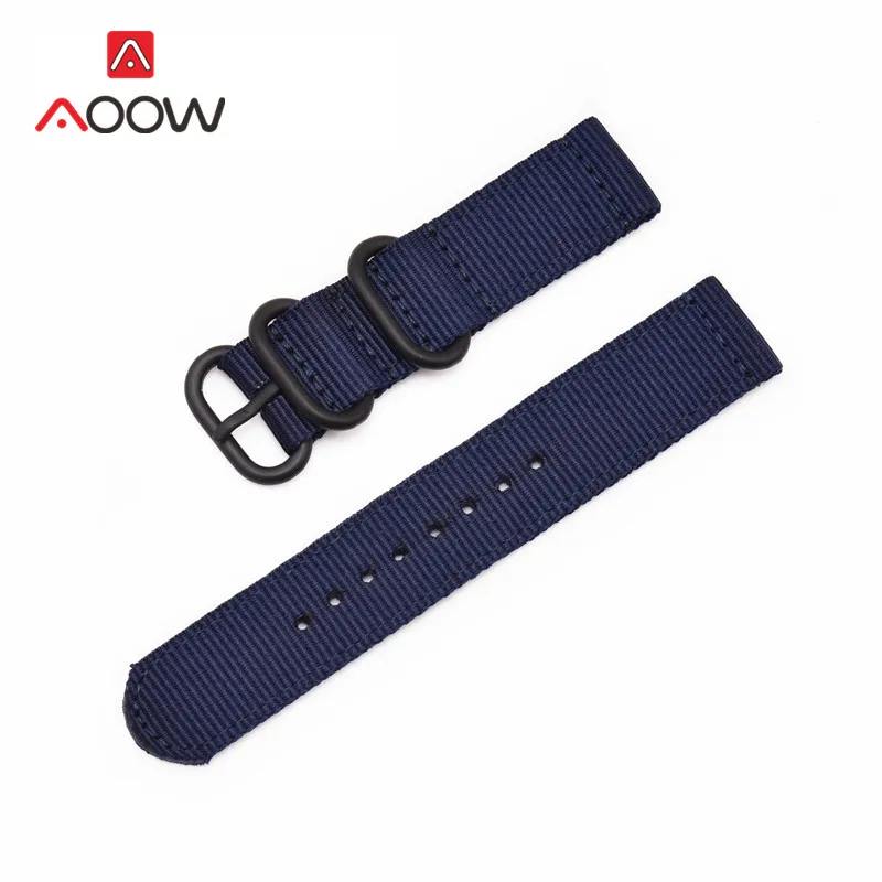 Dark Blue b Тканый нейлоновый ремешок Nato 18 мм 20 мм 22 мм 24 мм для samsung Galaxy Watch Active 42 мм 46 мм Amazfit сменный Браслет из ткани - Цвет ремешка: Dark Blue b