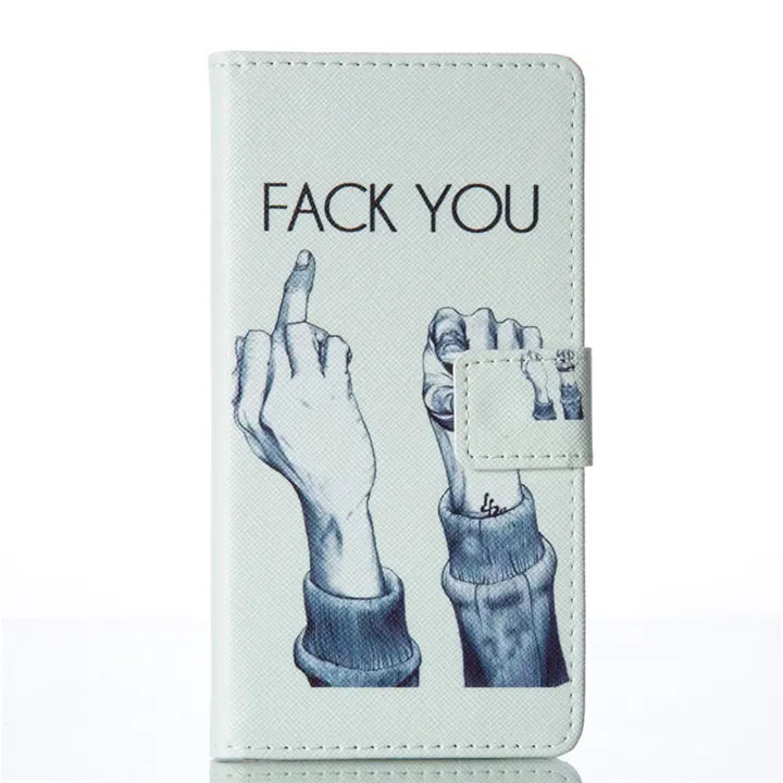 Роскошный флип-чехол для Fundas sony Xperia Z5 Compact Mini M4 Aqua Z5Mini Z5Compact Coque бабочка кожаный чехол подставка Capa DP23Z - Цвет: Fack You