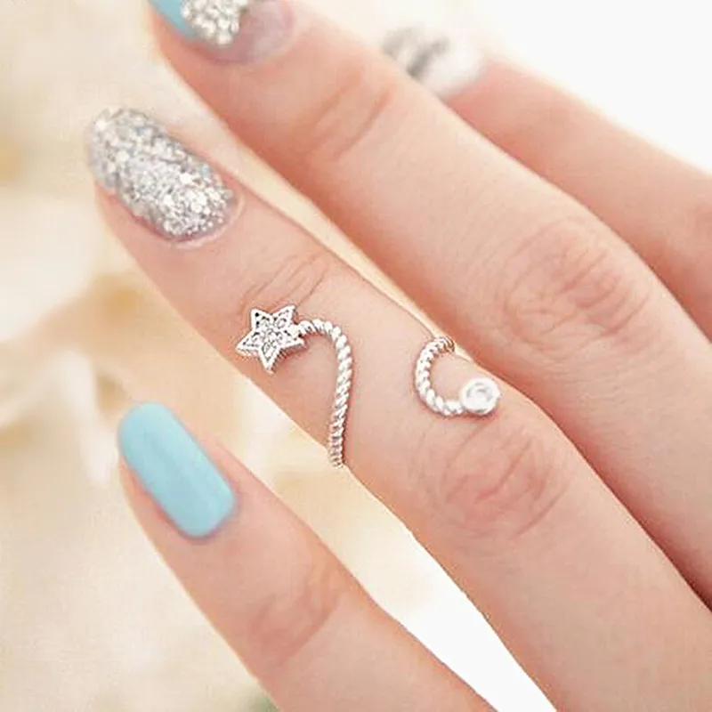 New Arrival Punk Cool Charms Nail Sets Jewellery Finger Rings / Fake Nail Art Rings Women 2022 HOT