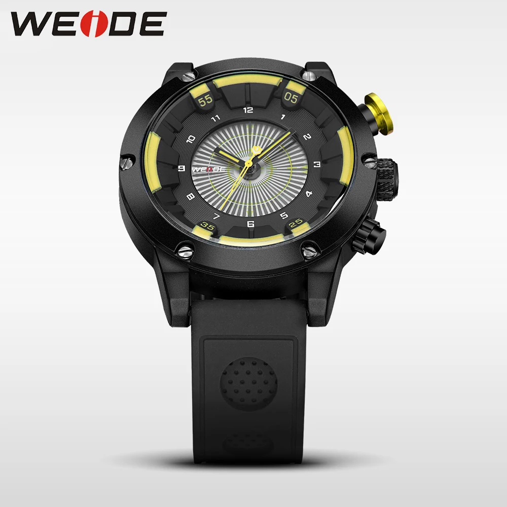WEIDE роскошные оригинальные силиконовые часы кварцевые мужские спортивные