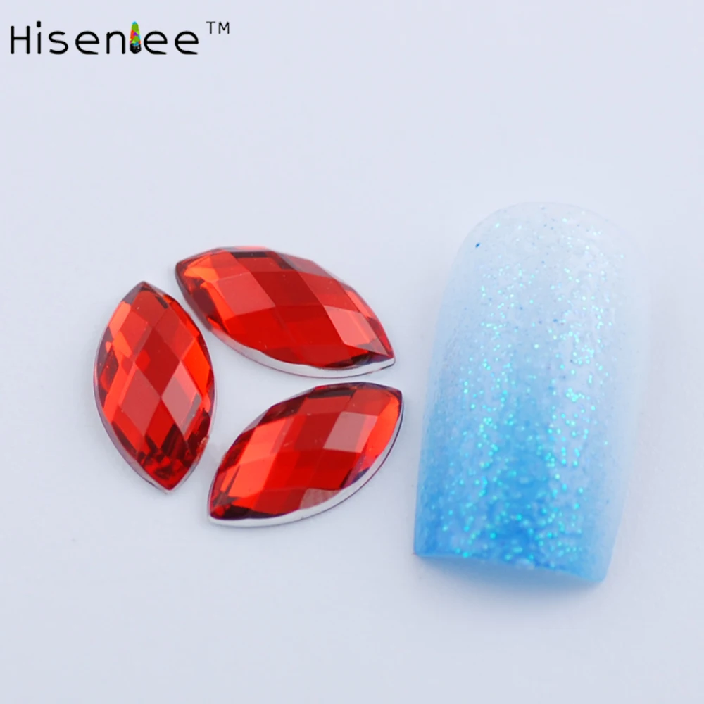 Hisenlee 5x10 мм 200 шт. красочные 3D конский глаз Стразы для дизайна ногтей женские