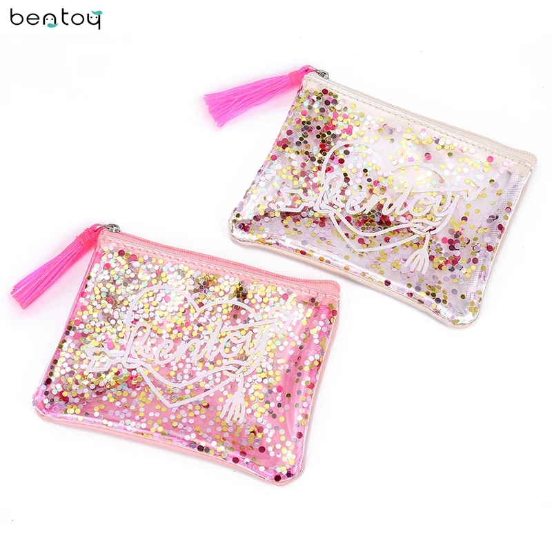 Bentoy женский клатч на молнии с кисточками летняя сумка желе кошелек блестками