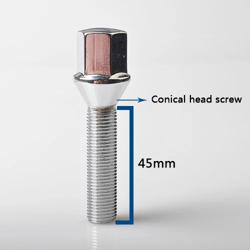 Conical Head 45mm TEEZE-(5 шт.) Аксессуары для автомобильных шин длинные болты M14x1.5 M14x1.25 M12x1.5 M12x1.25 для Octavia Focus 10,9 сплав - Название цвета: Conical Head 45mm