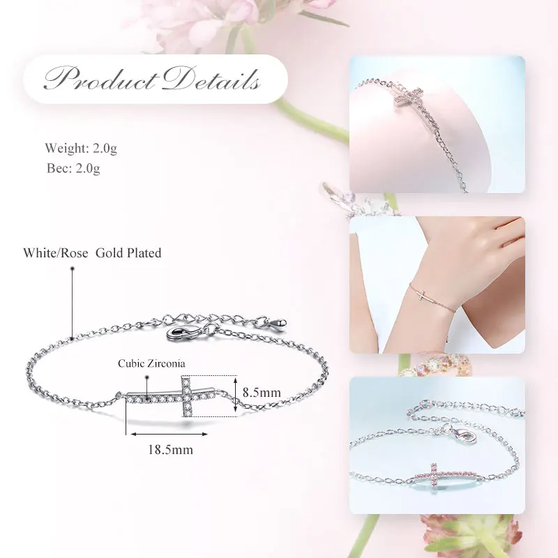 UMODE новые классические браслеты с кристаллами CZ для женщин Новые Белые и розовые