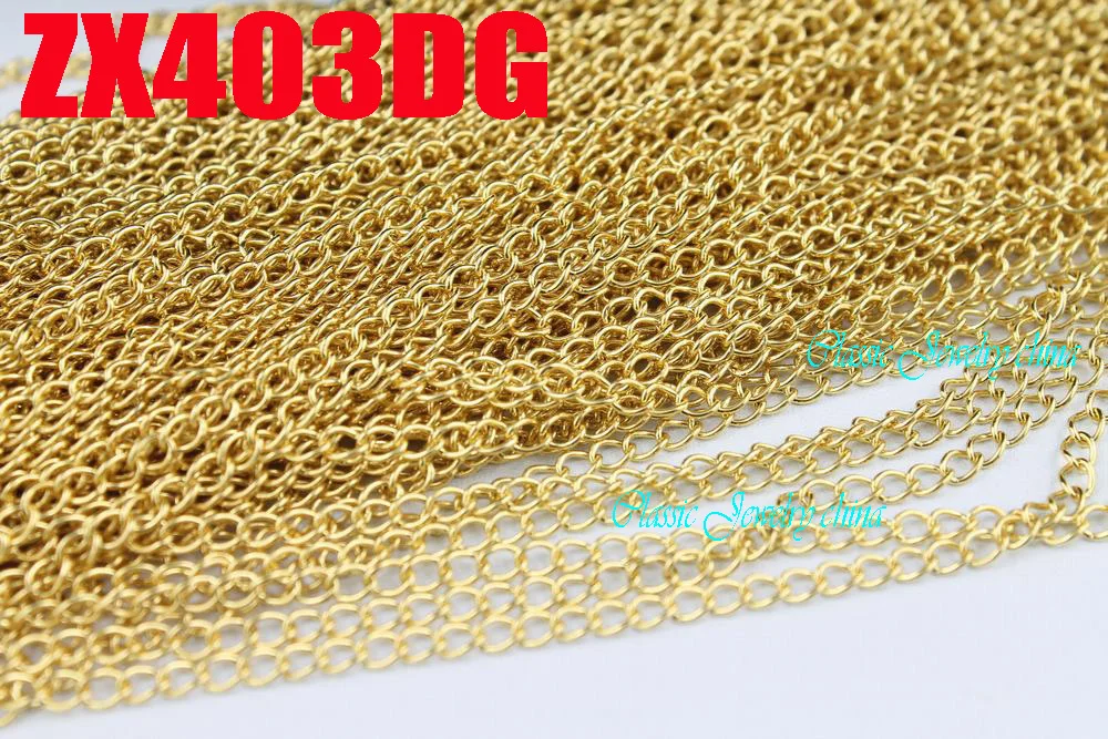 

14"-38" / 10 meters length golden color 3x4 mm tail chain stainless steel necklace parts women man fashion jewelry parts ZX403DG
