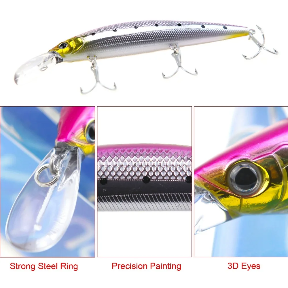 RUNATURE Flash Minnow рыболовная приманка искусственная 110 мм/37 г с 3 французскими VMC