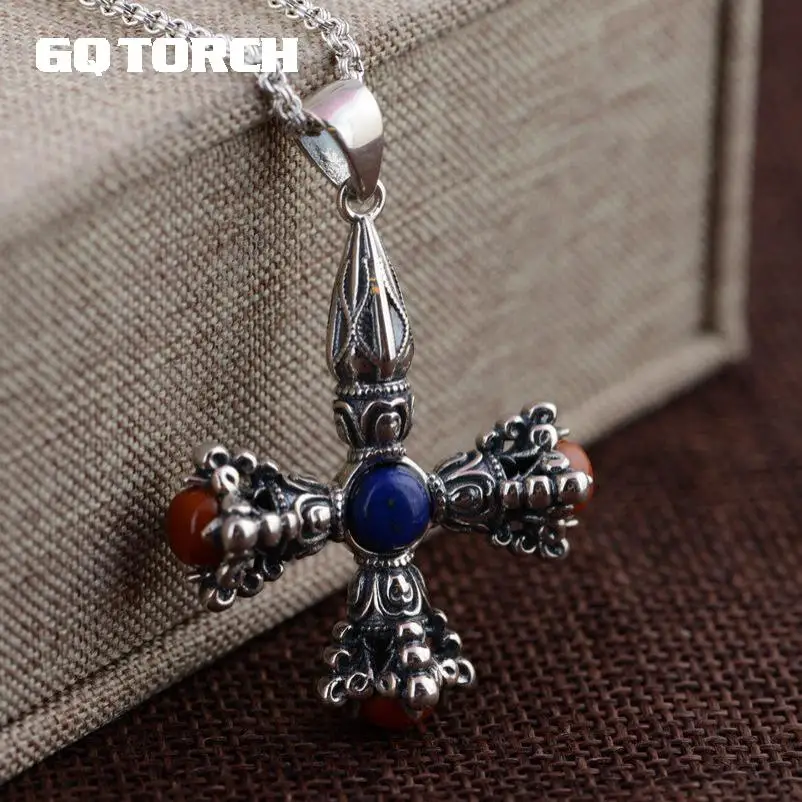 GQTORCH 925 пробы Серебряный Кулон &quotпестик&quot для мужчин и женщин инкрустированный