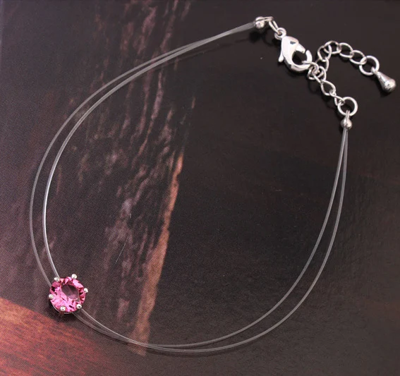 Новые незаметные линия кристаллами от Сваровски браслет с подвеской для женщин - Фото №1