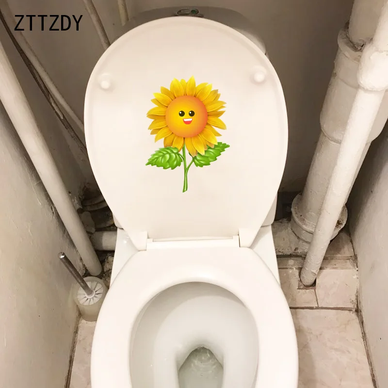 ZTTZDY 15 9*21 8 см милый Подсолнух детская спальня настенная наклейка для туалета