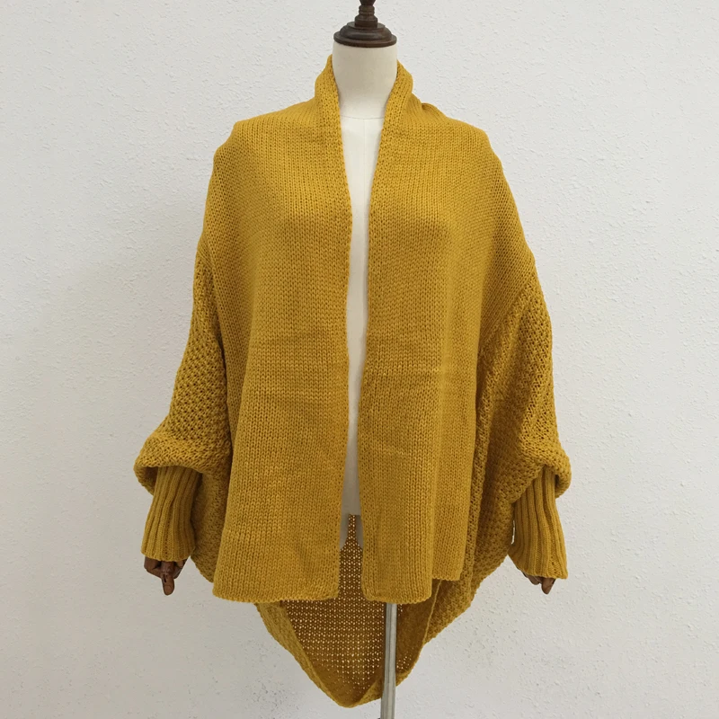 Большой длинный кардиган Женские свитера 2018 осень толстый теплый вязаный пальто