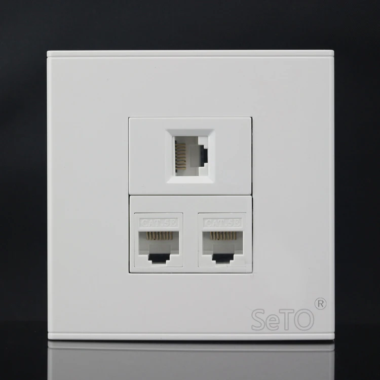 SeTo 86 Тип Три порта RJ45 Cat5e Ethernet Сетевая розетка Lan настенная пластина гнездо Keystone