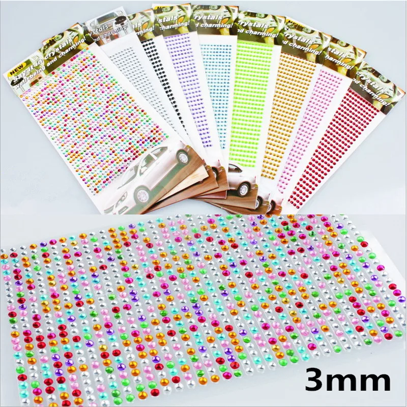 3 мм 750 шт/лист акриловый Скрапбукинг Стразы ткань для дизайна ногтей сделай сам