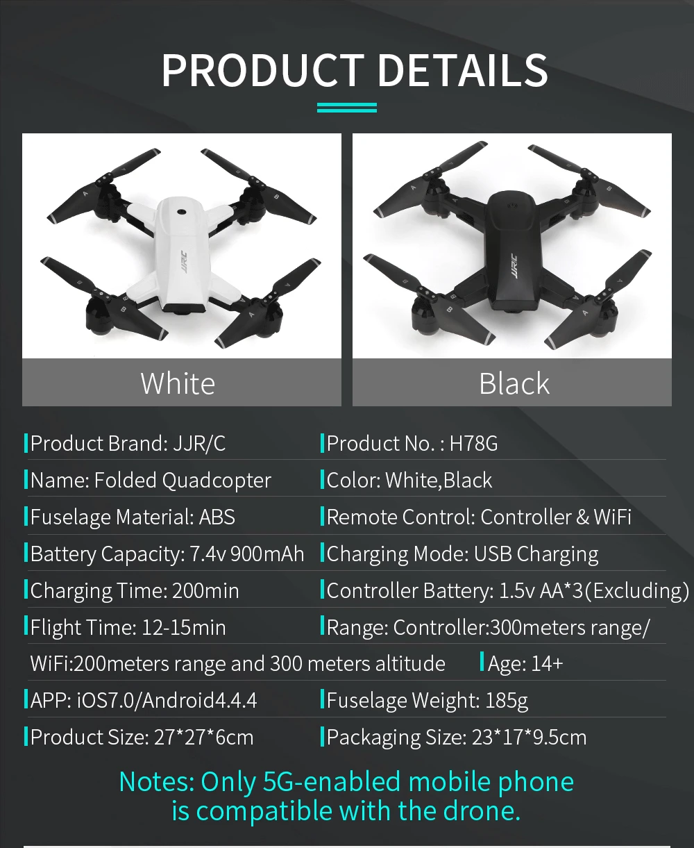 JJRC Дрон H78G 5G WiFi FPV 1080 P широкоугольная HD камера GPS Квадрокоптер двойной режим позиционирования складной Радиоуправляемый Дрон Профессиональный беспилотник