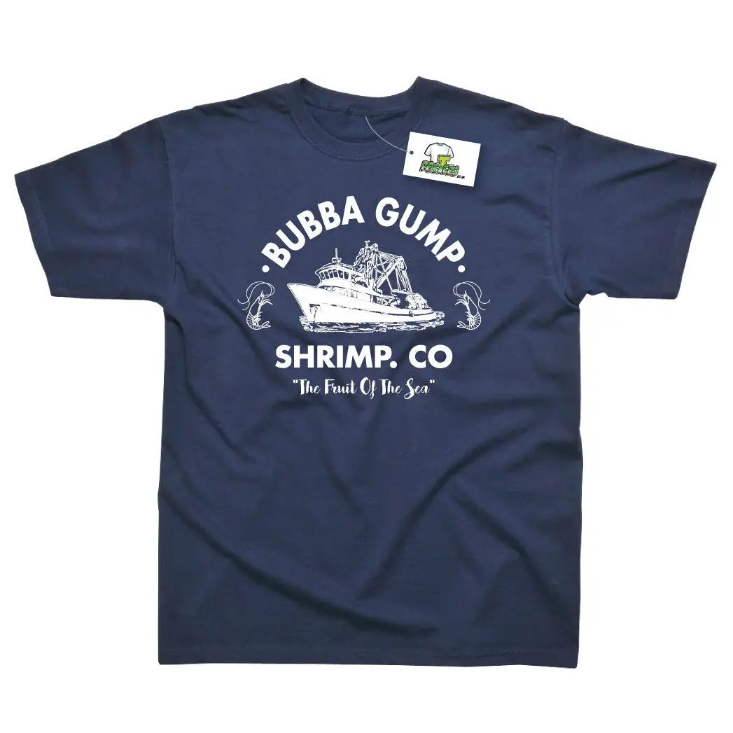 Забавная футболка унисекс с принтом Bubba Gump и креветками вдохновленная форрестом