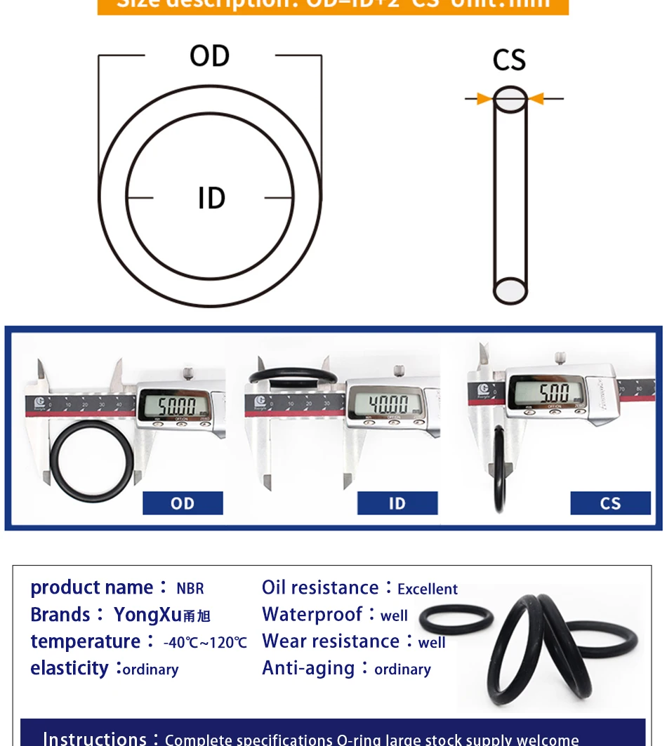 100 шт./лот Черный NBR уплотнительное кольцо CS1.5mm 4/4. 5/5/5,5/6/6,5/7/7,5/8/8,5/9/9,5/10/10,5 мм OD уплотнительное кольцо резиновое уплотнительное кольцо шайба