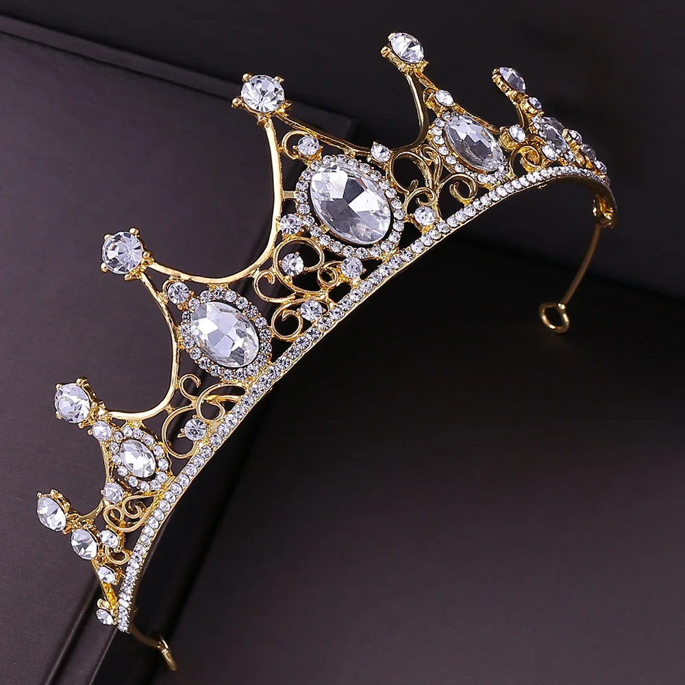 Vintage Green Crystal Tiaras Crowns for Women Girls Bride Tiara Headpieces Veil Wedding Hair Accessories | Украшения и аксессуары