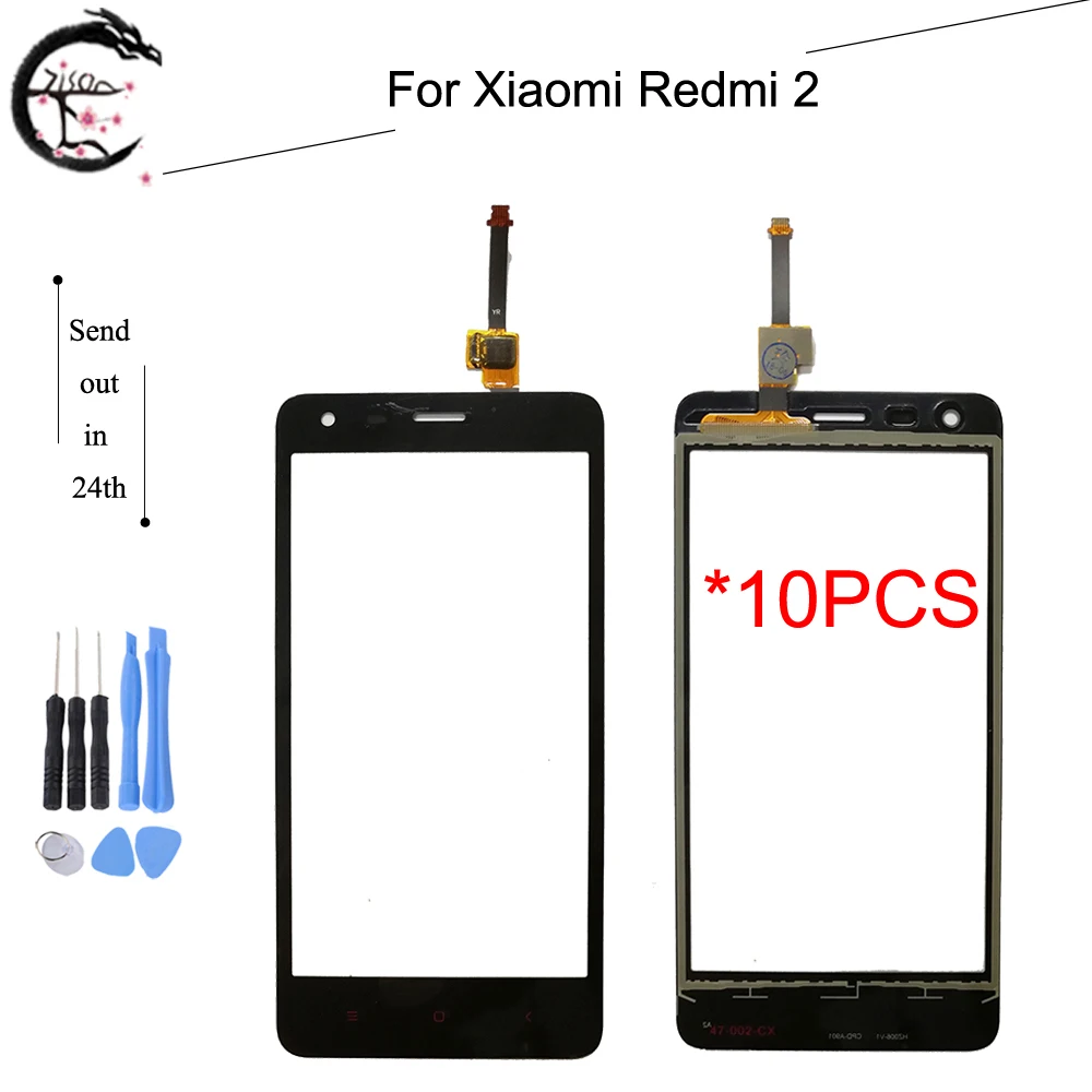 10 шт. сенсорная панель для Xiaomi Redmi 2 дигитайзер экран Redmi2 внешнее Переднее стекло