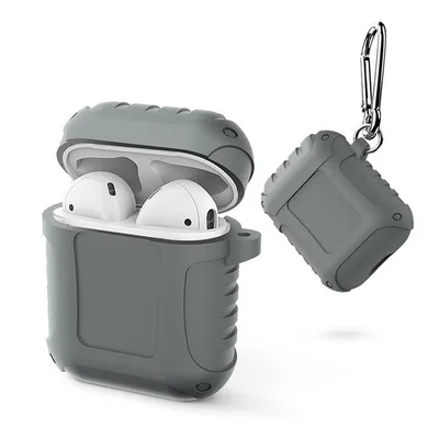 gray Hua Eagle новые TWS беспроводные наушники bluetooth ТПУ силиконовый чехол для iphone гарнитуры чехол зарядная коробка защитный чехол размер 1:1 - Цвет: gray