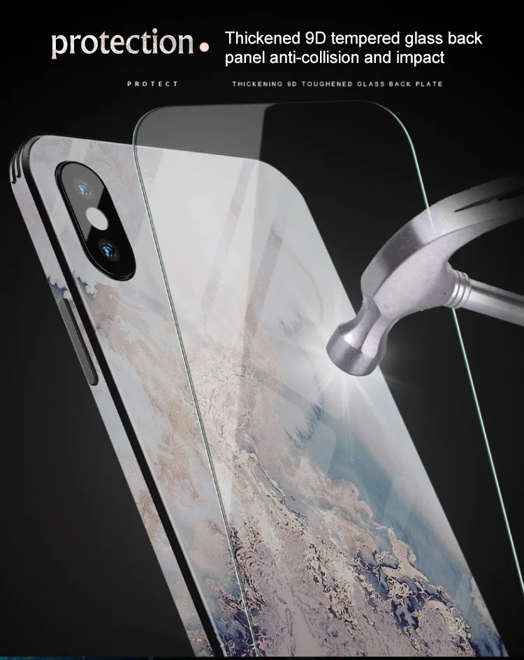 Стеклянный чехол для телефона для iPhone XS MAX XR X 10 мраморный камень абстрактный дизайн роскошный силиконовый чехол s Чехол для iPhone 7 8 6S Plus