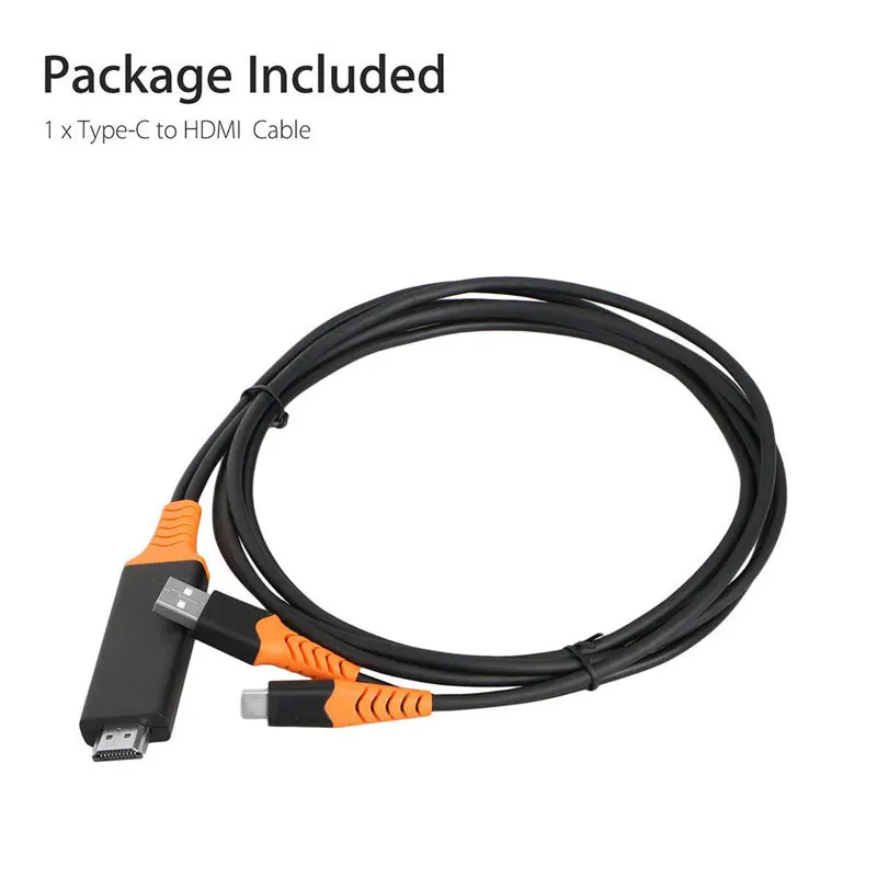 Тип-c к hdmi с экраном телефон подключение ТВ дисплей тип-c 4K блоком питания для samsung