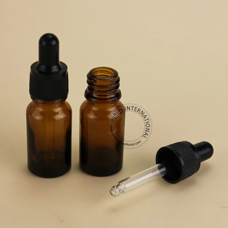 

10pcs/lot 100% excellent 10ml Amber Essential Oil Bottle,Glass Sample Vial With Pipette Drop Refillable Container Small Case