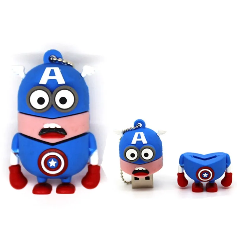 USB флеш-накопитель с героями мультфильмов Super Hero 8 ГБ 16 4 Гб флешка миньонами 64 32