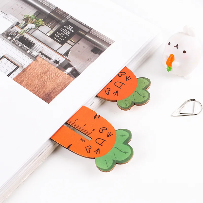 1 шт. мультяшная 12 см креативная Милая линейка в виде моркови многофункциональная