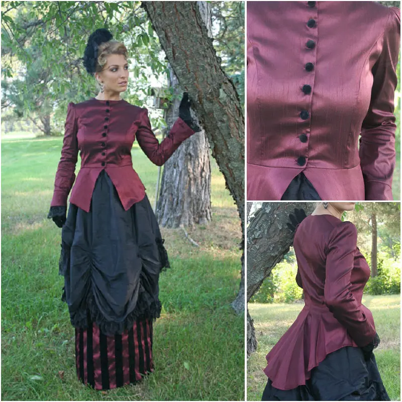 История! заказное викторианское платье 1860 s для гражданских войн Театральный