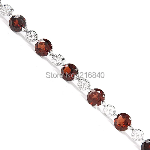 Натуральный гранатовый браслет из стерлингового серебра 925 пробы Женский