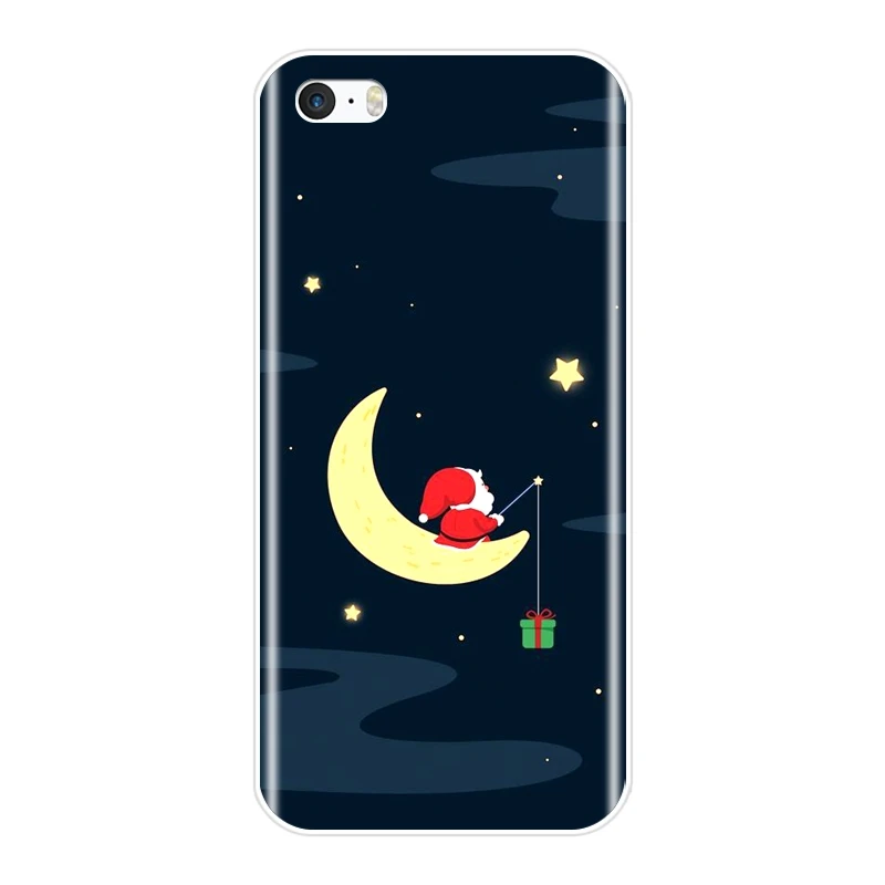 Чехол для iPhone 5C 5S SE 5 S Рождественский олень Санта Снег милый Kawaii силиконовый