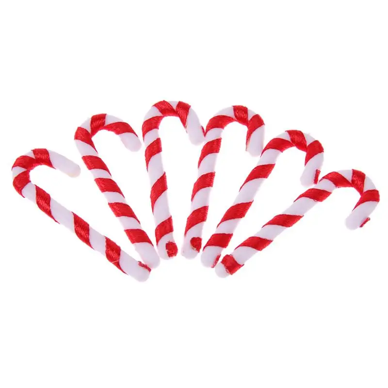 50 шт., карамельный костыль, украшение для рождественской елки для дома, подвесная Подвеска для дерева, натальные украшения на год 5 см/6,5 см - Цвет: Красный