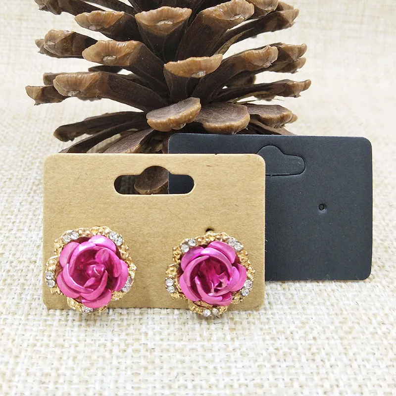 Карта для сережек ручной работы 5x3 5 см белая/черная/крафт-карта 1 пара небольших с