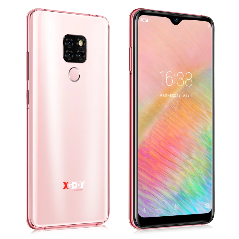 Pink XGODY mate 20 6,2" 18:9 4G Смартфон Android 9,0 2 Гб ОЗУ 16 Гб ПЗУ MTK6737 четырехъядерный 13MP отпечаток пальца полный экран мобильного телефона - Цвет: Pink