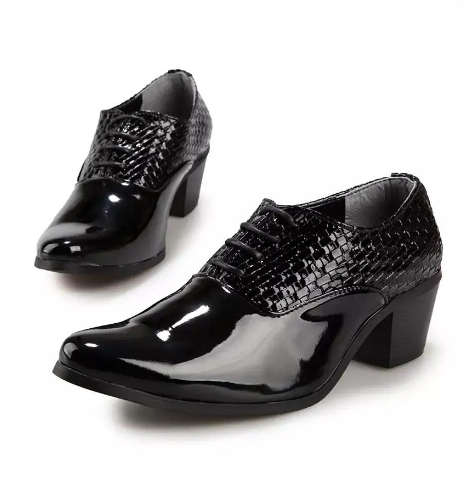 Туфли мужские кожаные заостренный носок увеличенный рост деловой стиль черные