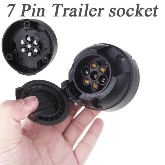 

7-Pin Connector Socket Trailer 7-Pole Socket 12V Towbar Towing Caravan Truck Socket N Type Vehicle End Plastic