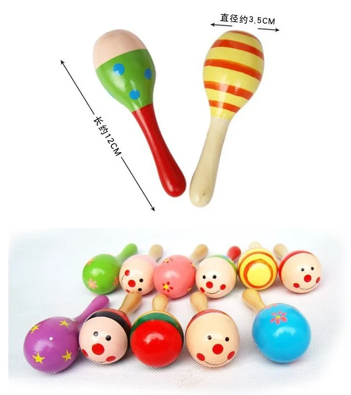 Happy Baby рождественские игрушки Красочный Деревянный Маракас детские музыкальные развивающие погремушки шейкер вечерние игрушки 1 шт