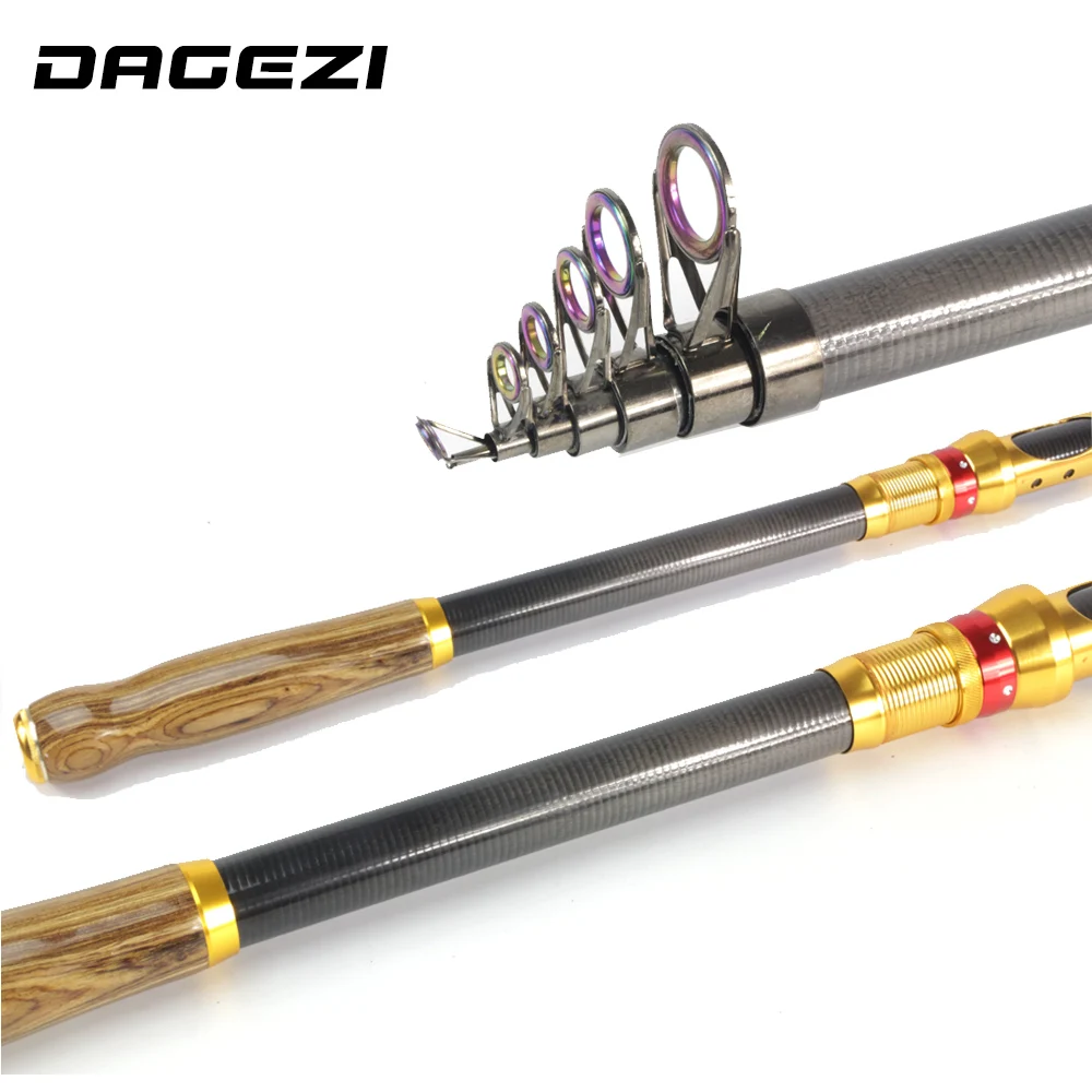 DAGEZI высокое качество древесины мотоцикл HandleCarbon волокна телескопическая удочка 2