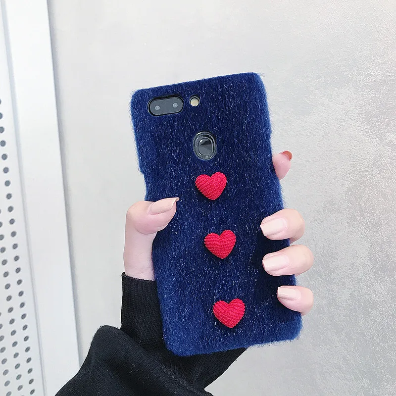 Любящее сердце с конским волосом чехол зима ткань телефон для IPhone 6 6S 7 8 plus X XR XSMAX