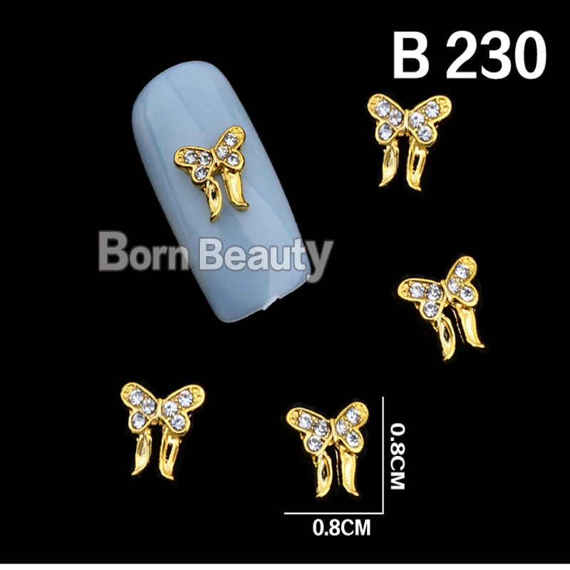 10 шт./упак. золотые бабочки Якорь Шарм Дизайн Блестки для украшения ногтей