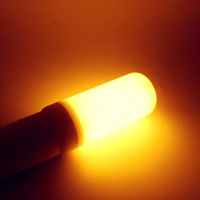 Светодиодные лампы с эффектом пламени E27 E26 E14 5 Вт 2835SMD 3 режима + датчик силы