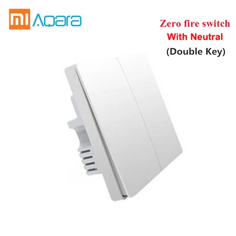 Double With Neutral Комплекты умного дома Aqara с настенным беспроводным переключателем, дверным окном, датчиком влажности, датчиком воды, датчиком тела и т. д. домашнее устройство - Цвет: Double With Neutral