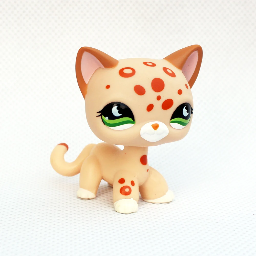 pet shop lps toys литл пет шоп игрушки лпс стоячки #852 желтый пятнистый стоя с зелеными