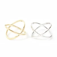 crossover rings personality cross x shape finger rings for women fashion silver color jewelry accessories party gift