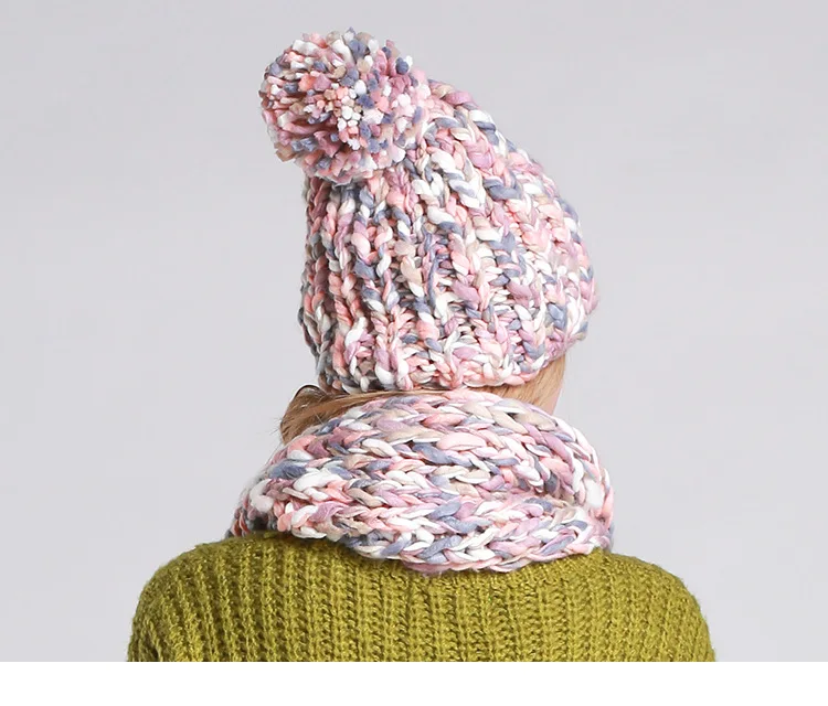 CIVICHIC Новое поступление ручной работы шапка и шарф комплект из двух предметов