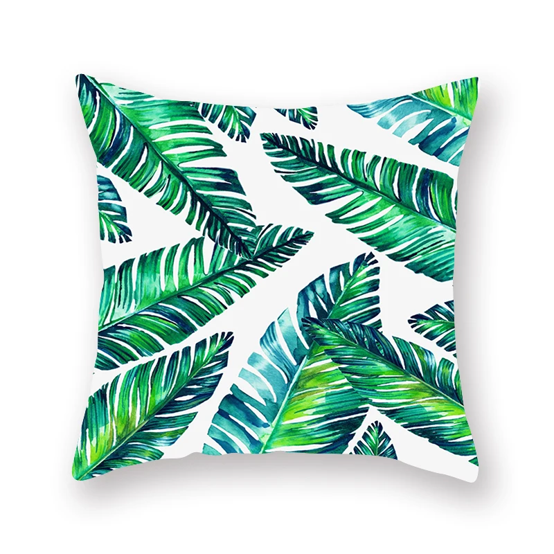 Наволочка с зеленым листом в скандинавском стиле для спальни гостиной дивана